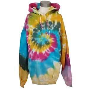 LA DETRESSE Tropicali Hoodie tie dye psychedelic hooded sweatshirt Size M NEW